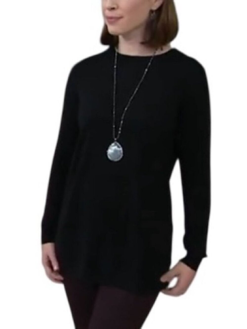 Joan Rivers Crew Neck Back Button Sweater